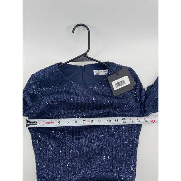 Mac Duggal 42018 Slit Skirt Sequin Dress Womens Sz 2 NWT Glitter Cocktail MOB - Picture 9 of 9